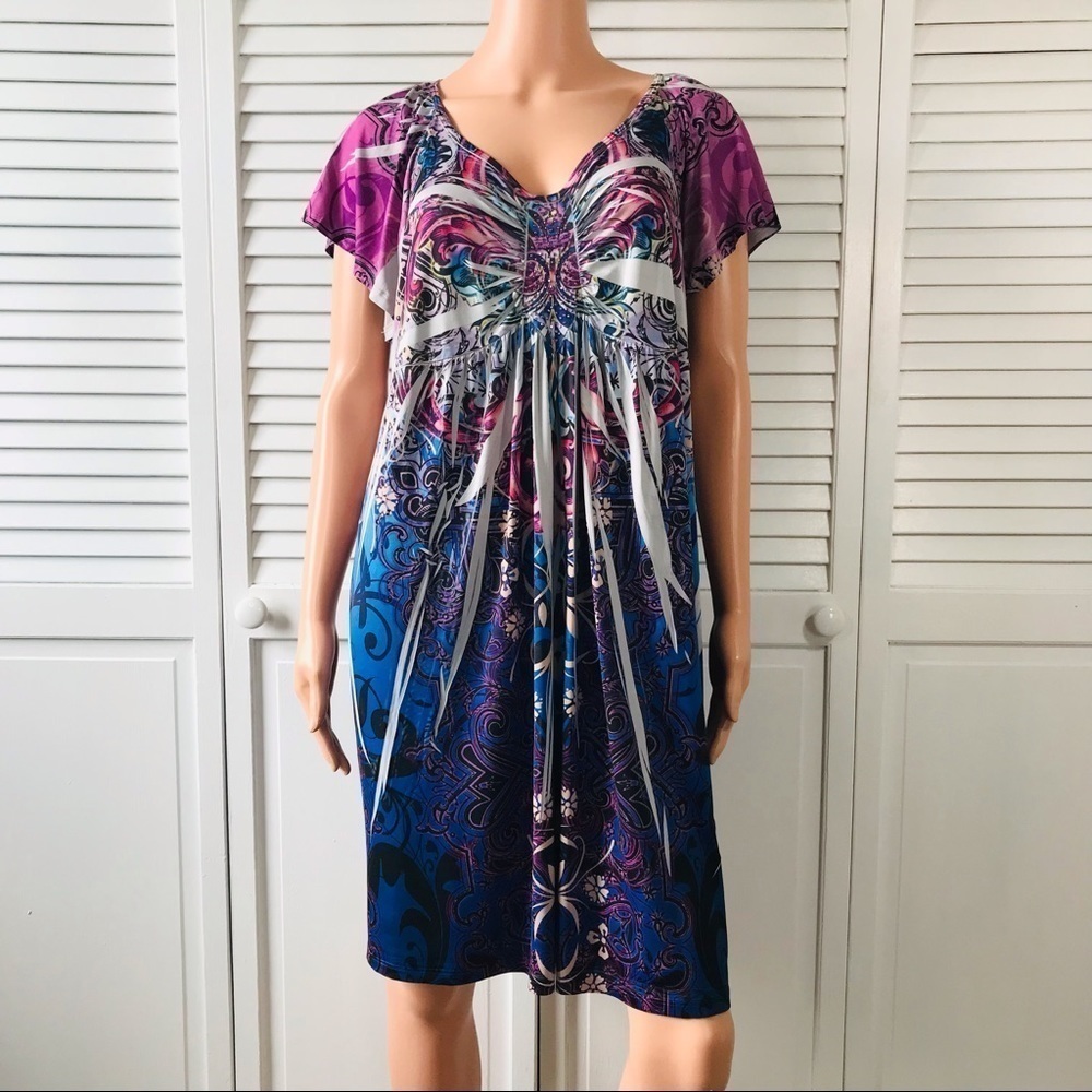 APT. 9 Multicolor Short Sleeve Dress Size 2X